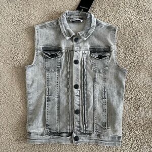 Little Bipsy Boys Grey Washed Denim Vest